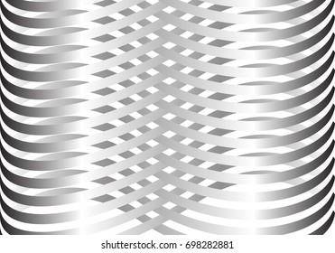 Abstract metal line woven pattern on white background vector illustration.