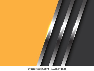 Abstract metal lines on grey with yellow blank space design modern futuristic background vector illustration.