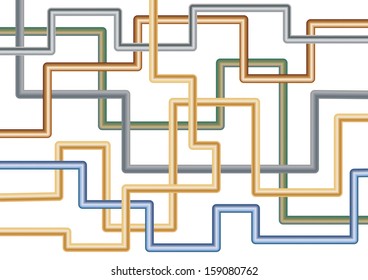 Abstract metal pipe display on vector format 