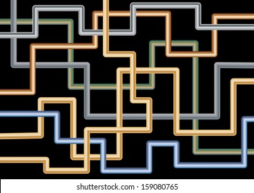 Abstract metal pipe display on vector format 