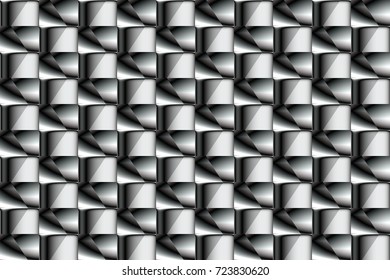 Abstract metal seamless vector pattern of volume elements with glazed elements