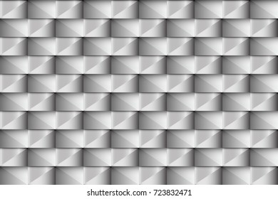 Abstract metal seamless vector pattern of diamonds with simulated volume for design of gift packaging and wrapping paper