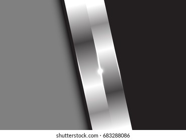 Abstract metal silver on gray black blank space for text place design modern luxury creative vector background illustration.