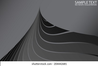 Abstract metal space vector design illustration - Vector background silver curved  background