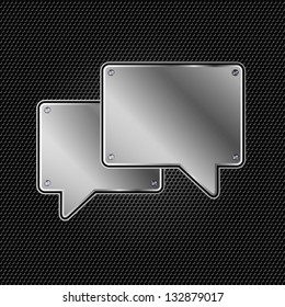 Abstract metal speech buble-vector illustration