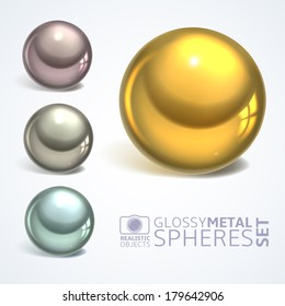 Abstract metal spheres set