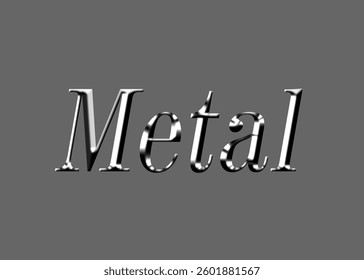 Abstract Metal Text Effect Design Black Background