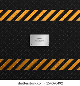 Abstract metal texture background with yellow stripe pattern - Vector illustration