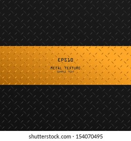 Abstract metal texture background with yellow stripe pattern - Vector illustration