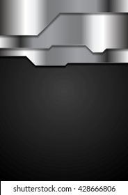 Abstract metal texture corporate tech background. Grey silver metal tech vector design
