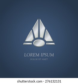 Abstract metal triangle shape logo design. Vector illustration