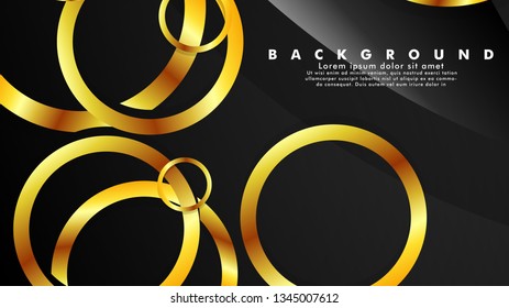 Abstract metal vector background with luxurious shiny gold circles