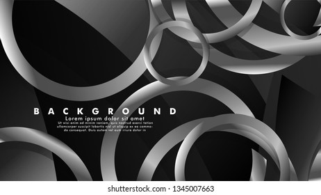 Abstract metal vector background with luxurious shiny gray circles