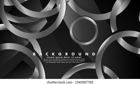 Abstract metal vector background with luxurious shiny gray circles