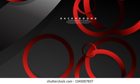 Abstract metal vector background with luxurious shiny red dark circles