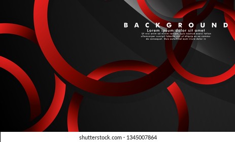 Abstract metal vector background with luxurious shiny red dark circles