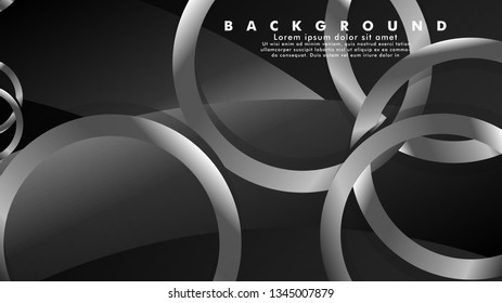 Abstract metal vector background with luxurious shiny gray circles