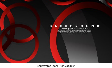 Abstract metal vector background with luxurious shiny red dark circles