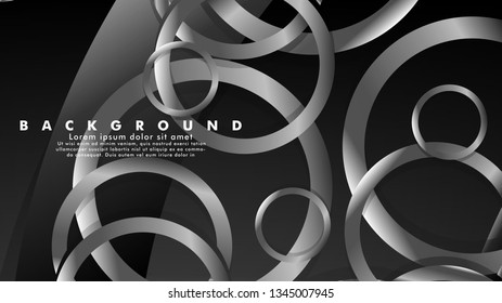 Abstract metal vector background with luxurious shiny gray circles