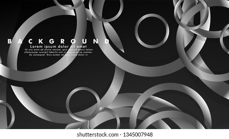 Abstract metal vector background with luxurious shiny gray circles