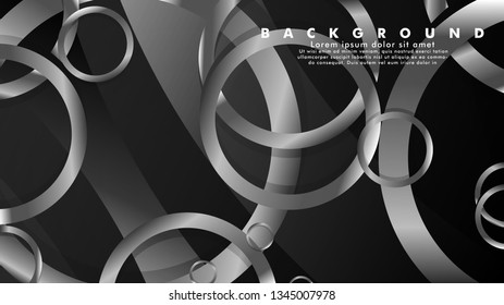 Abstract metal vector background with luxurious shiny gray circles