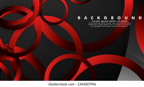 Abstract metal vector background with luxurious shiny red dark circles