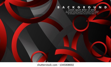 Abstract metal vector background with luxurious shiny red dark circles