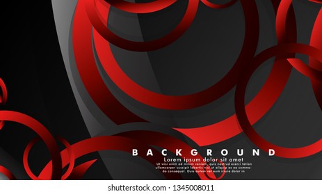 Abstract metal vector background with luxurious shiny red dark circles