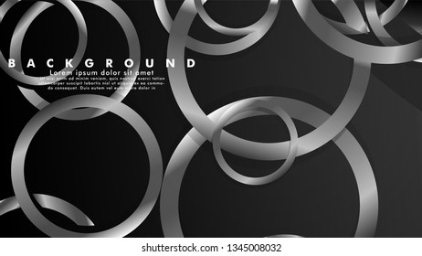 Abstract metal vector background with luxurious shiny gray circles