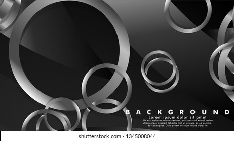 Abstract metal vector background with luxurious shiny gray circles