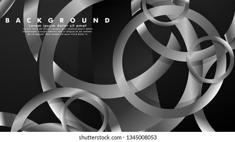 Abstract metal vector background with luxurious shiny gray circles