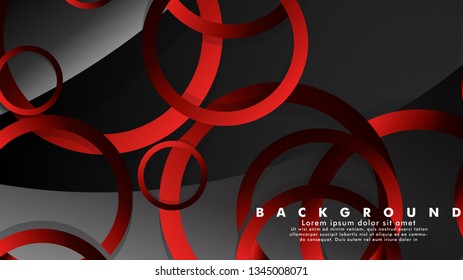 Abstract metal vector background with luxurious shiny red dark circles