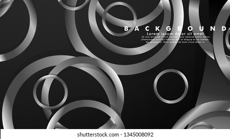 Abstract metal vector background with luxurious shiny gray circles