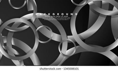 Abstract metal vector background with luxurious shiny gray circles