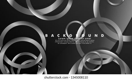 Abstract metal vector background with luxurious shiny gray circles