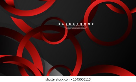 Abstract metal vector background with luxurious shiny red dark circles