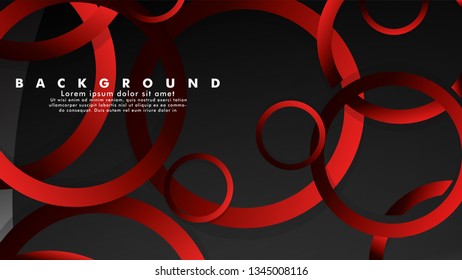 Abstract metal vector background with luxurious shiny red dark circles