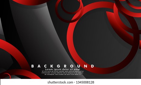 Abstract metal vector background with luxurious shiny red dark circles