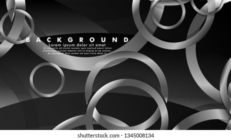Abstract metal vector background with luxurious shiny gray circles