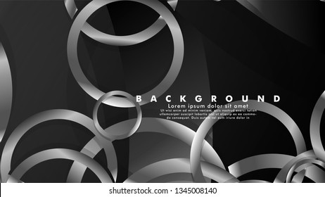 Abstract metal vector background with luxurious shiny gray circles