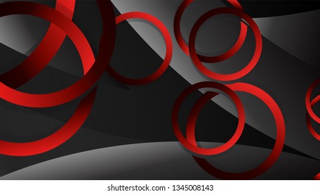 Abstract metal vector background with luxurious shiny red dark circles