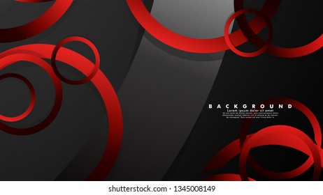 Abstract metal vector background with luxurious shiny red dark circles