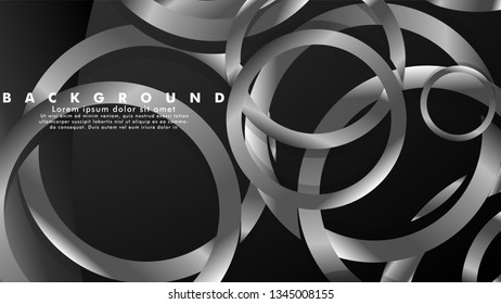 Abstract metal vector background with luxurious shiny gray circles