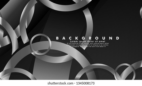 Abstract metal vector background with luxurious shiny gray circles