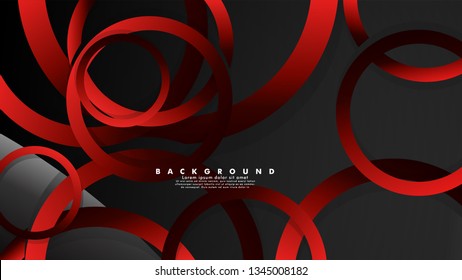 Abstract metal vector background with luxurious shiny red dark circles