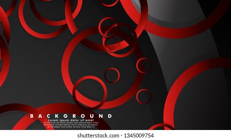 Abstract metal vector background with luxurious shiny red dark circles