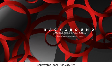 Abstract metal vector background with luxurious shiny red dark circles