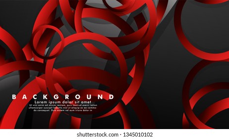 Abstract metal vector background with luxurious shiny red dark circles