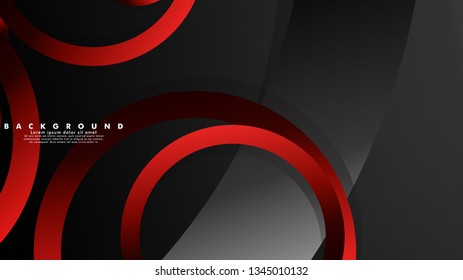 Abstract metal vector background with luxurious shiny red dark circles