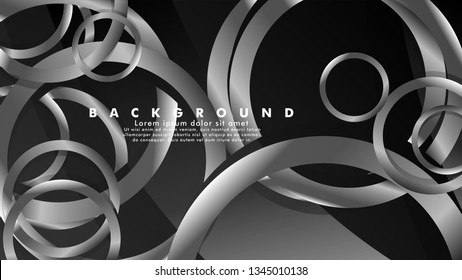 Abstract metal vector background with luxurious shiny gray circles